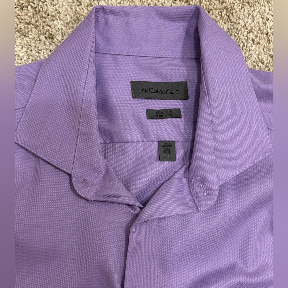 Calvin Klein Men's Lavender Dress Shirt
